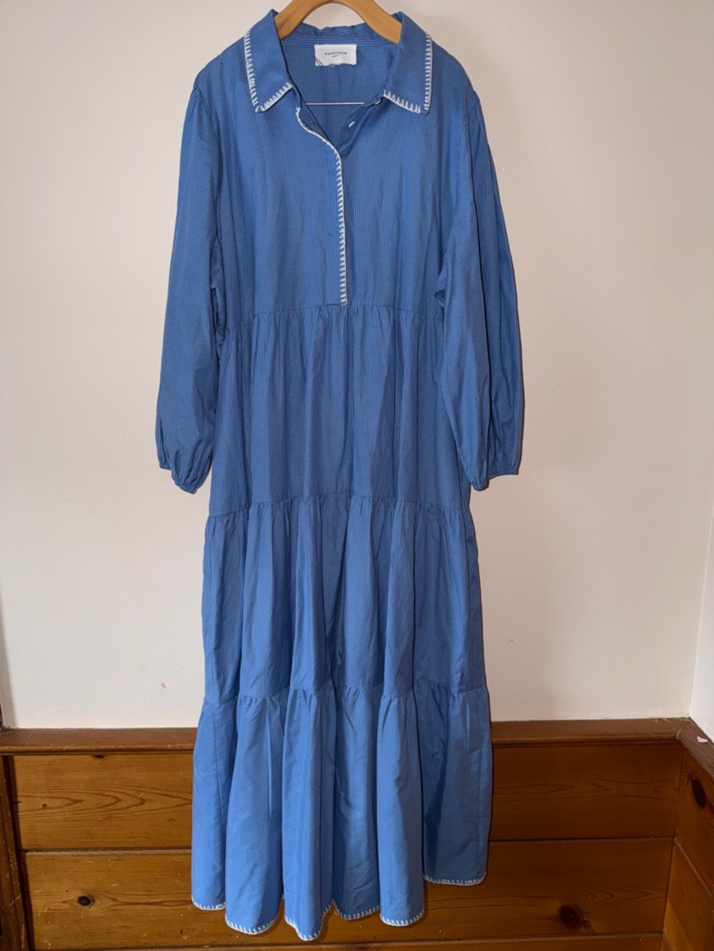 POMANDER PLACE Whipstitch Blue Stripe Mabel Maxi Dress Size XXXL - Picture 4 of 9